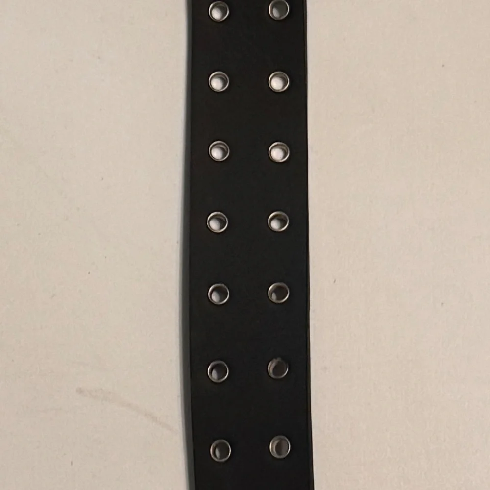 Girls 34 Inch Adjustable Black Grommet Belt Modern Garage Grunge Punk Emo Belt